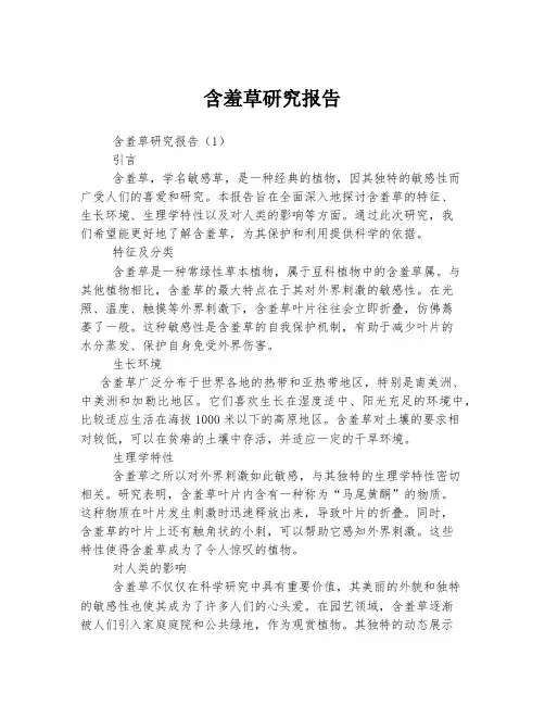 含羞草研究报告