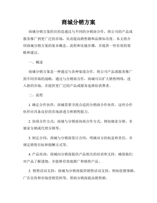 商城分销方案