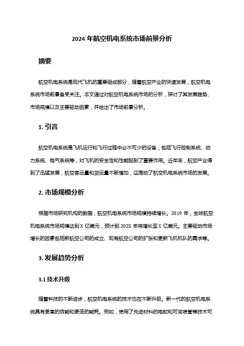 2024年航空机电系统市场前景分析