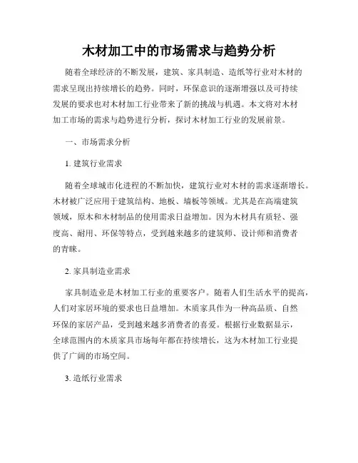 木材加工中的市场需求与趋势分析