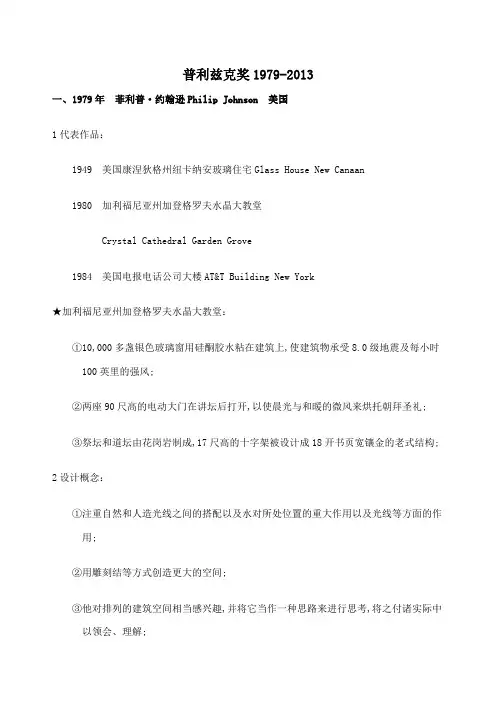 普利兹克奖历届得主及作品赏析