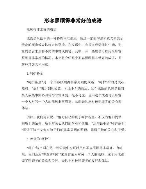 形容照顾得非常好的成语