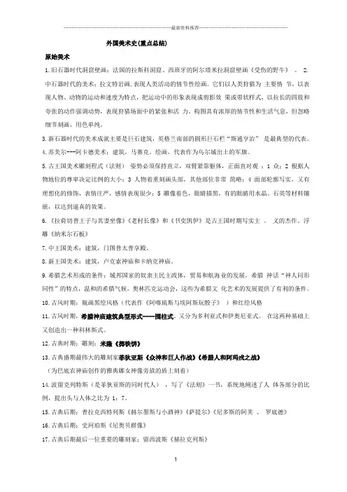 外国美术史复习重点资料整理精编版