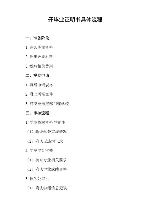开毕业证明书具体流程