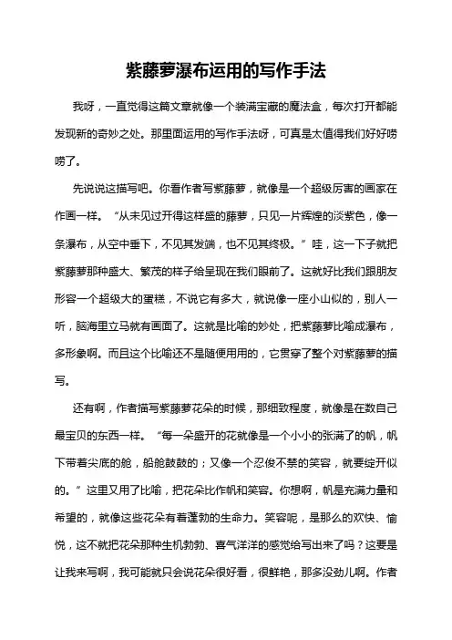 紫藤萝瀑布运用的写作手法