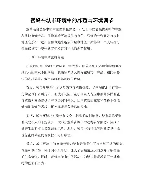 蜜蜂在城市环境中的养殖与环境调节
