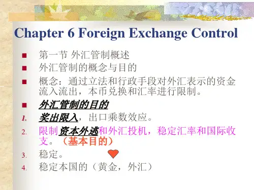 第六章  外汇管制(国际金融,上海金融学院)PPT课件