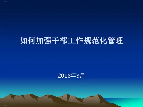 如何加强干部工作规范化管理(PPT47页)