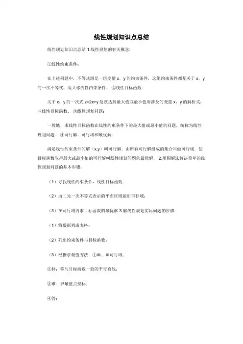 线性规划知识点总结