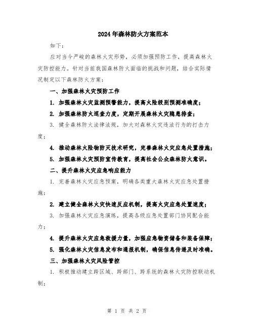 2024年森林防火方案范本