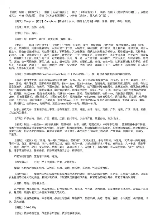 外用药——樟脑