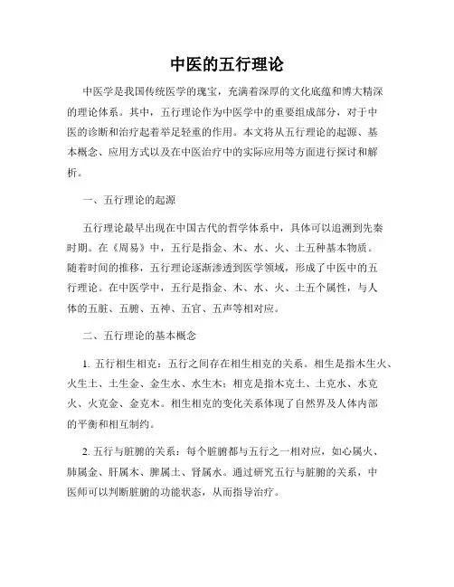 中医的五行理论