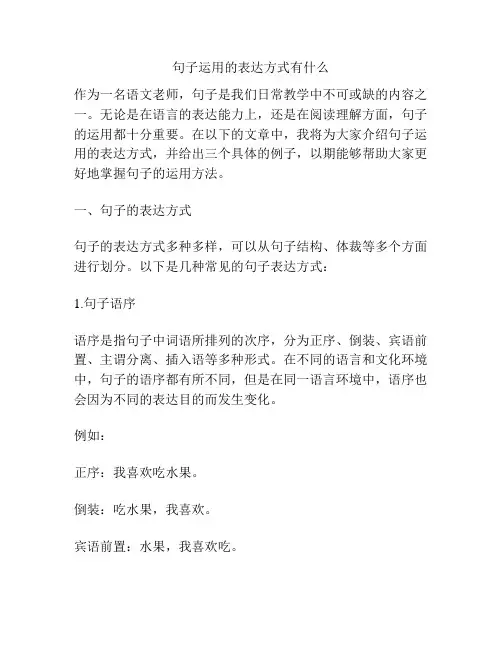 句子运用的表达方式有什么