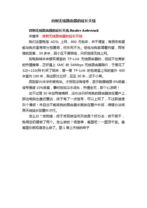 自制无线路由器的延长天线