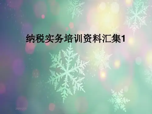 纳税实务培训资料汇集1