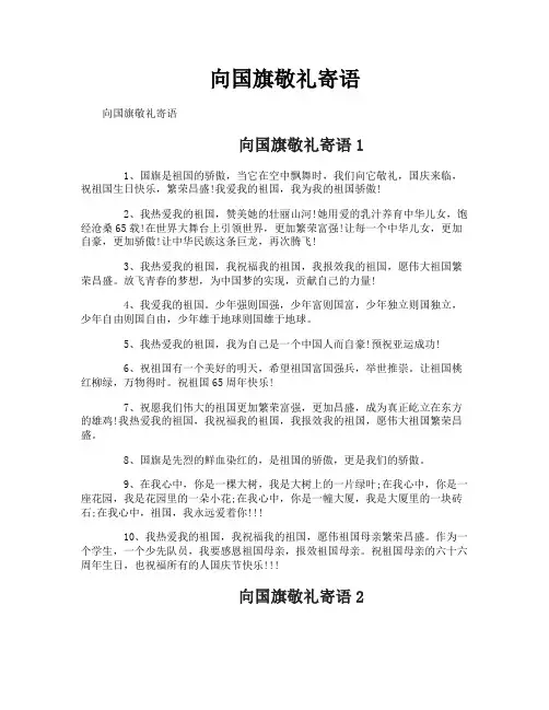 向国旗敬礼寄语