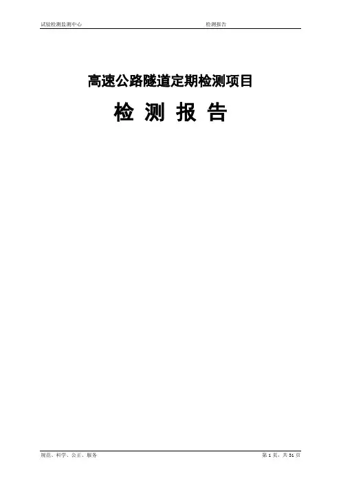 高速公路隧道定期检测报告