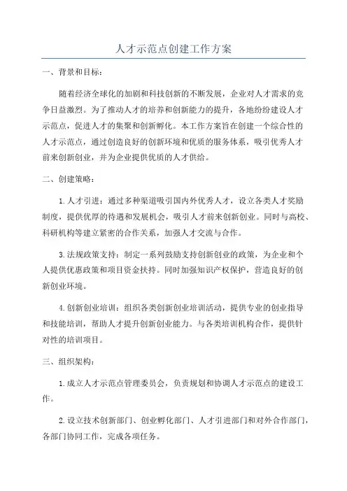 人才示范点创建工作方案