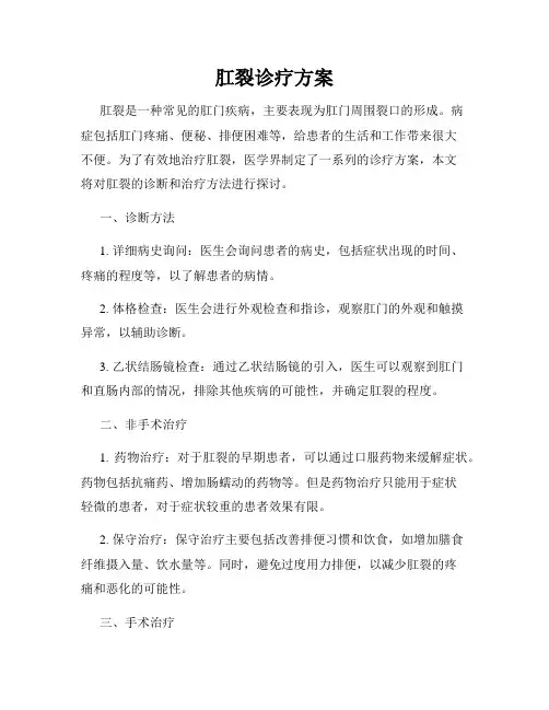 肛裂诊疗方案
