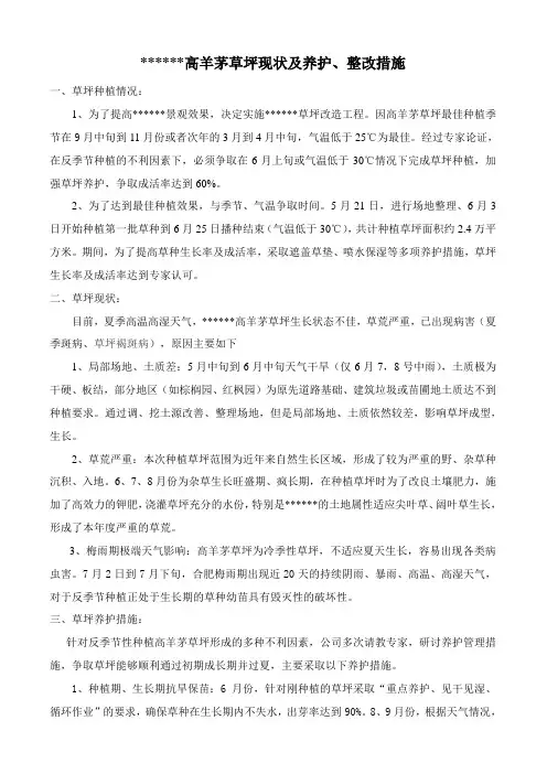 草坪现状及养护方法