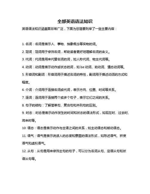 全部英语语法知识