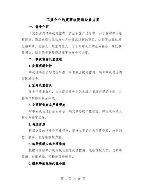 工贸企业灼烫事故现场处置方案(2篇)