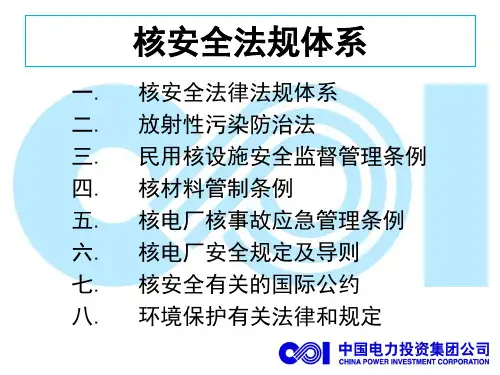 核安全法规简介之一体系