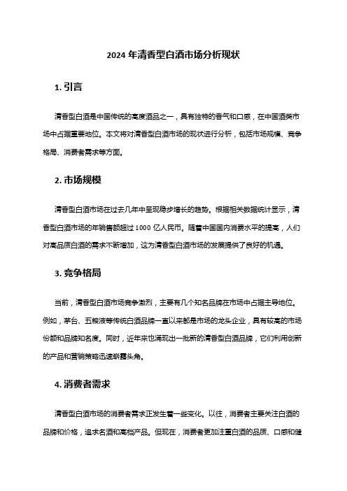 2024年清香型白酒市场分析现状