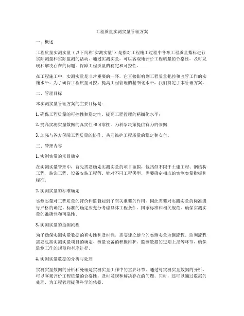 工程质量实测实量管理方案