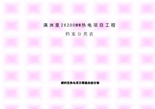 华能火电建设项目档案分类表