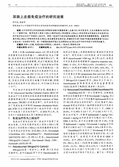 尿路上皮癌免疫治疗的研究进展
