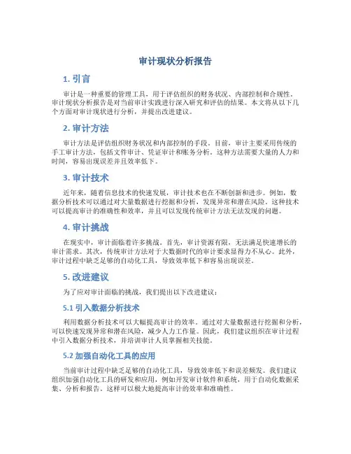 审计现状分析报告