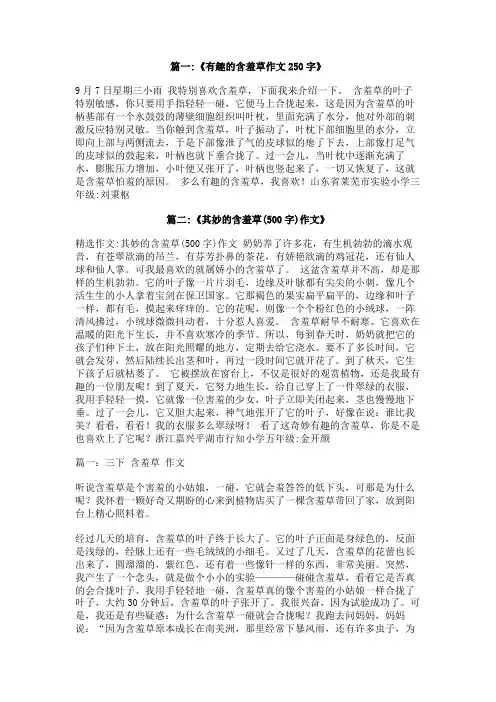 含羞草有趣现象作文