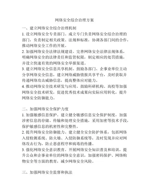 网络安全综合治理方案