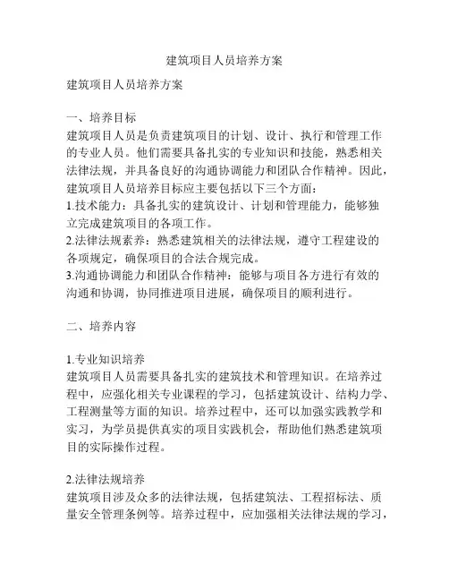 建筑项目人员培养方案