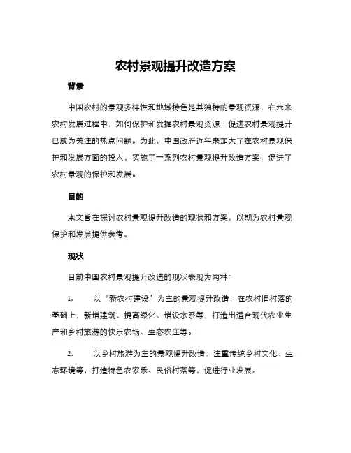 农村景观提升改造方案