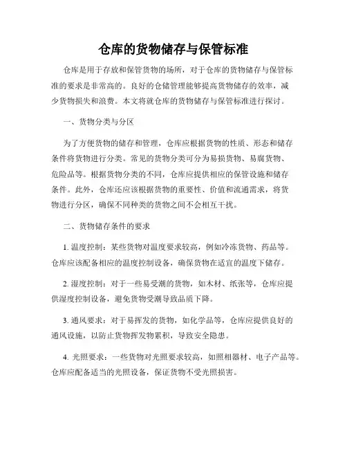 仓库的货物储存与保管标准