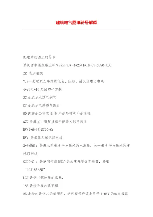 建筑电气图纸符号解释