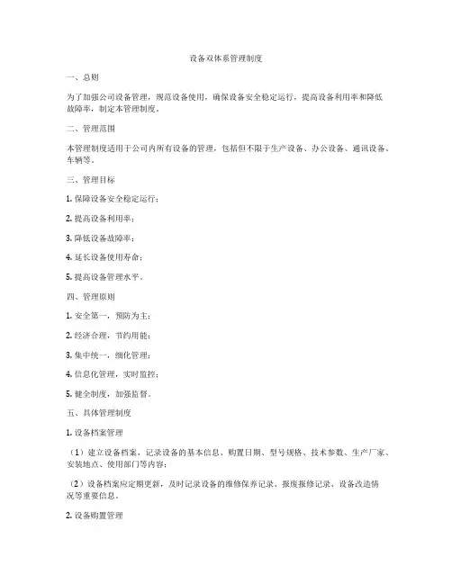 设备双体系管理制度