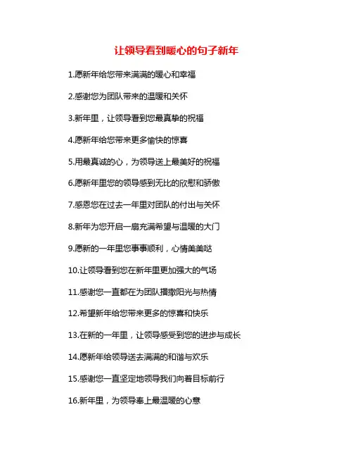 让领导看到暖心的句子新年