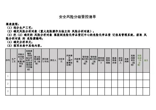 安全风险分级管控清单模板