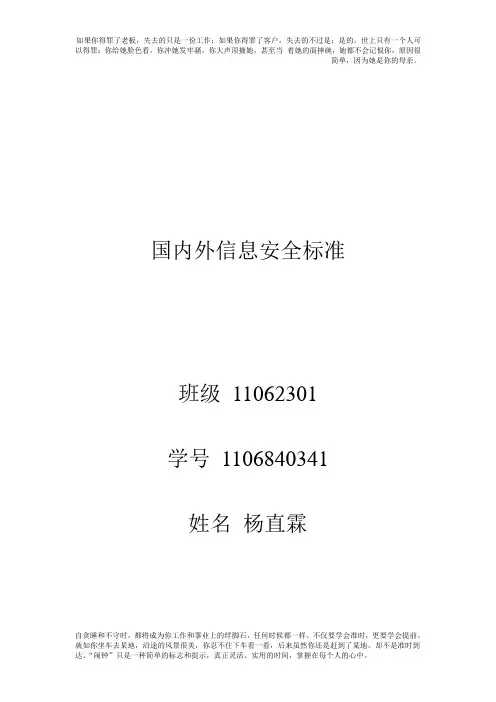 【精品】国内外信息安全标准