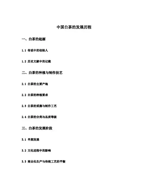 中国白茶的发展历程