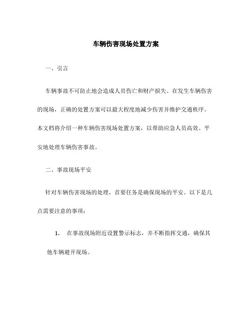 车辆伤害现场处置方案