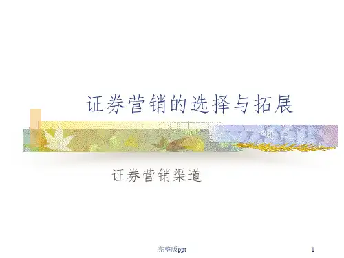 证券营销的选择与拓展