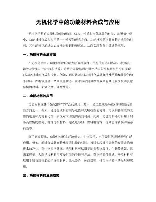 无机化学中的功能材料合成与应用