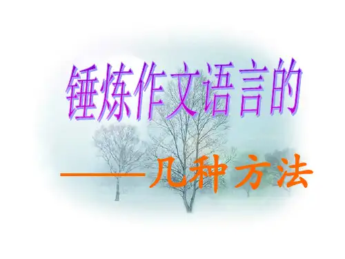 作文语言训练课件-----锤炼语言的几种方法