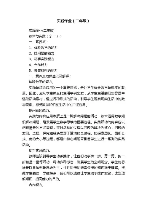 实践作业（二年级）