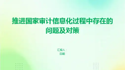 推进国家审计信息化过程中存在的问题及对策