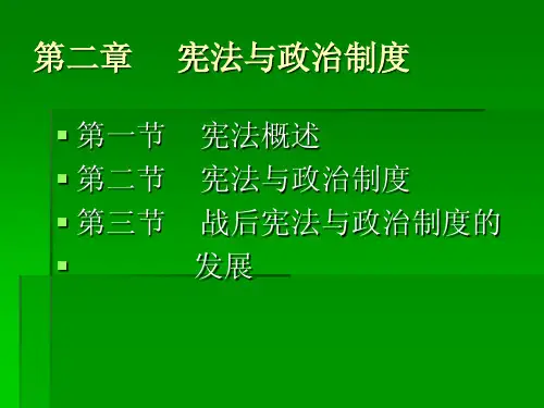 比较政治制度 第二章宪法与政治制度